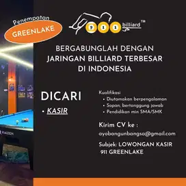 LOWONGAN KASIR 911 BILLIARD GREENLAKE