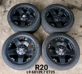 Jual velg + ban rockstar r20 6x139,7 fortuner pajero triton dll