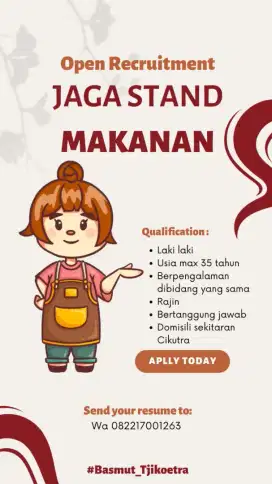 Lowongan kerja jaga stand