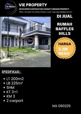 Di Jual Rumah Cantik Siap Huni . Hunian  Raffles Hill Cibubur.