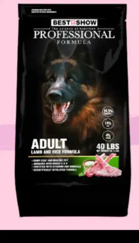Professional lamb and rice dog food 18kg