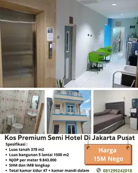 Kos Premium Semi Hotel Di Jakarta Pusat SHM Dan IMB