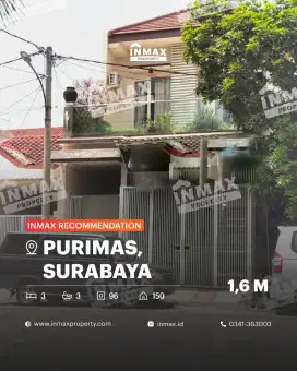 Rumah dijual Purimas Rungkut 2 lantai dekat UPN & Merr furnished