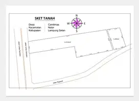 TANAH PINGGIR JALAN RAYA NATAR BRANTI DIJUAL MURAH