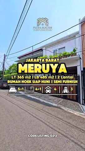 DIJUAL RUMAH HOEK MODERN NUANSA KAYU DI MERUYA, JAKARTA BARAT