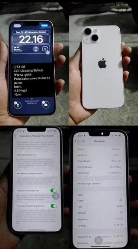 Iphone 13 128 pink kondisi joss pemakain cewe