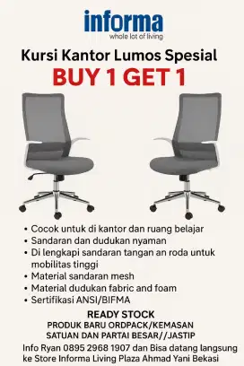 PASTI TERMURAH KURSI KANTOR LUMOS INFORMA BUY 1 GET 1