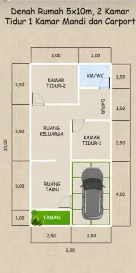 Rumah Siap Bangun 5x10 Desain Modern di Perum Griya Bukit Permata