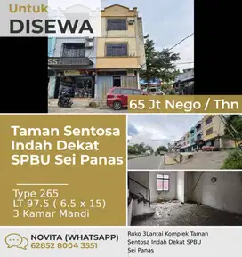 Ruko 3Lantai Komplek Taman Sentosa Indah Dekat SPBU Sei Panas