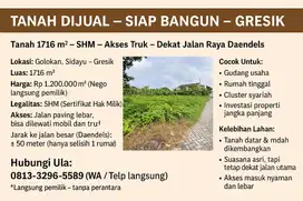 TANAH LUAS SIAP BANGUN – DI JALAN RAYA DAENDELS