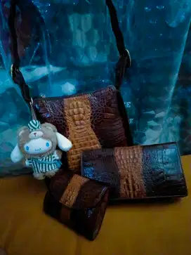 Set tas vintage kulit buaya asli harga net