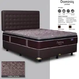 (1 Set) Springbed King 180x200 Central Dominiq + Divan Bianca Coklat