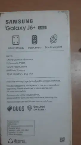 Jual hp Samsung J 6 +,,mulus lengkap full set bonus mikro sd lah
