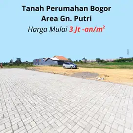 Tanah Perumahan Bogor SHM Area Gn.Putri, Harga Mulai 3 Jt -an/m2.