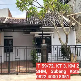 Rumah siap hun,i dekat ke Alun-alun dan Pintu Tol Subang.