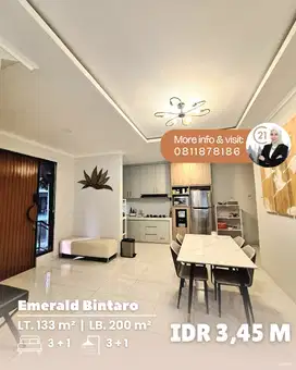 Rumah Hoek Brand New Full Furnish Premium Sektor 9 Bintaro Jaya