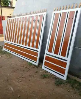 Pagar minimalis motif grc serat kayu terbaik
