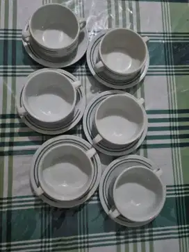 Mangkuk sup + cawan keramik