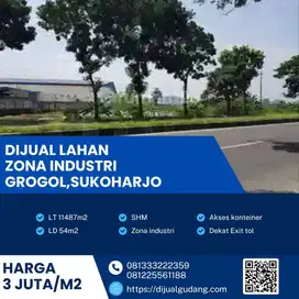 Dijual Tanah Industri Strategis di Grogol Sukoharjo, Luas 11.487m²