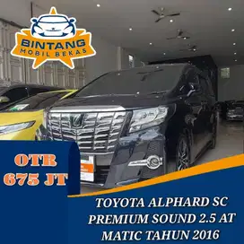 TOYOTA ALPHARD SC PREMIUM SOUND 2.5 AT AUTOMATIC 2500 CC TAHUN 2016