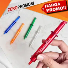 Souvenir Pernikahan Pulpen Suntik- pen plastik unik, Fungsional