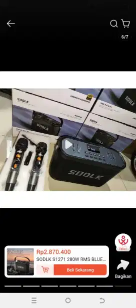 Speaker portable sodlk 1271, 280watt, fullset,bekas nominus