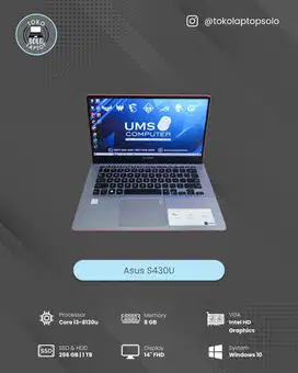 ASUS S430U INTEL CORE i3-8130U RAM 8GB SSD 256GB HDD 1TB