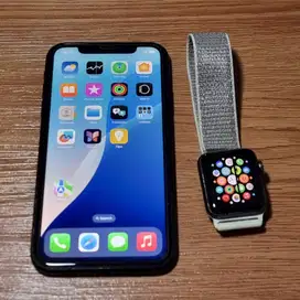 iPhone XR 64GB IBOX minus Face ID, dan apple watch 3 38mm