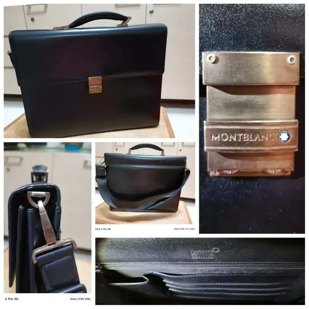 Montblanc leather bag, Tas Kulit Montblac