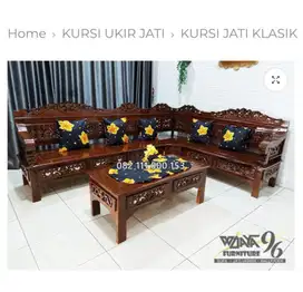 Jual Cepat/ nego 1 Set Kursi Kayu Jati Jepara