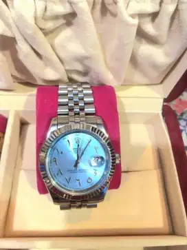 datejust rolex Series Arabic Blue Coloŕ