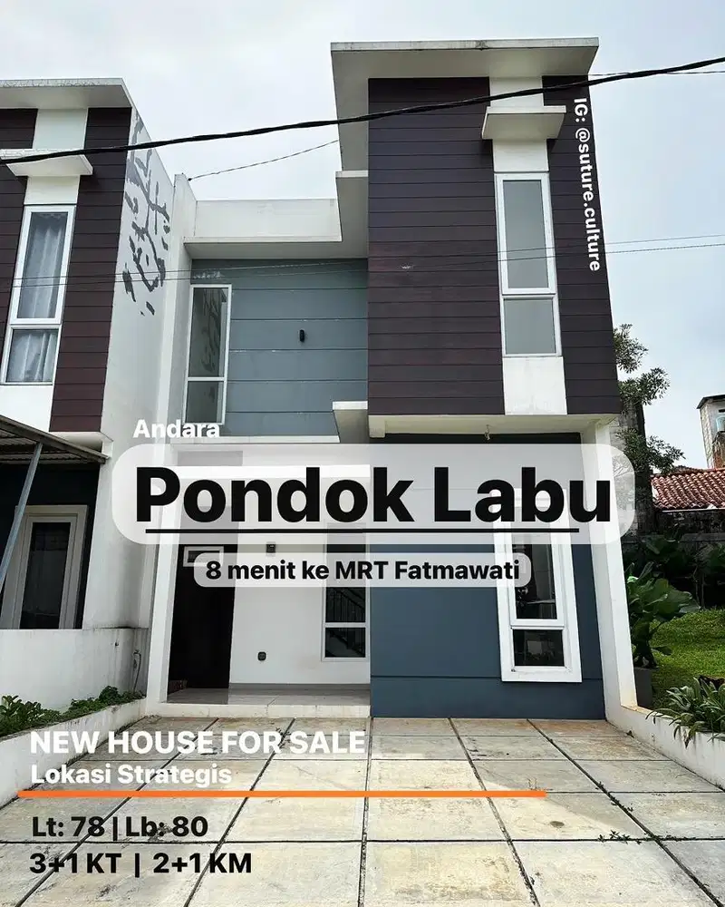 8 MIN TO MRT FATMAWATI - [FOR SALE]: BRAND NEW HOUSE di ANDARA