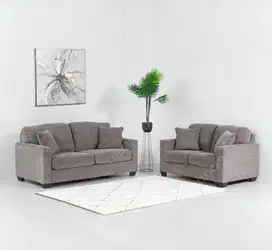Kredit Ashley Bavello - 7 Sofa Fabric 2 & 3 Seater - Cokelat Tua bunga