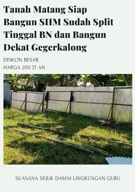 Tanah Murah Dekat Gegerkalong! SHM Siap Bangun, Harga Mulai 200 Jutaan