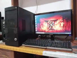 Pc HP fullset (intel core i5 + ram 8gb + monitor 19inch) siap editing