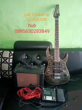 jual 1 paket gitar elektrik ibanez updown ,efek mooer GE100,qiup samic