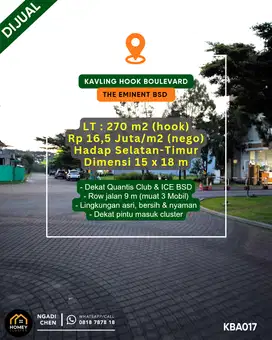 Kavling Hook 270 m² The Eminent dekat ICE BSD City