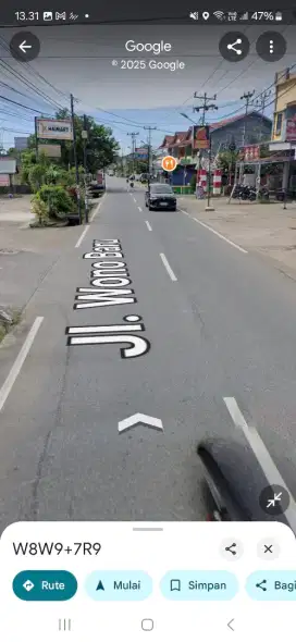 Tanah tepi jalan wonobaru purnama tembus jalan tani makmur