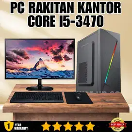 KOMPUTER OFFICE BARU BERGARANSI CORE I5 3470 RAM 8GB MONITOR 19IN