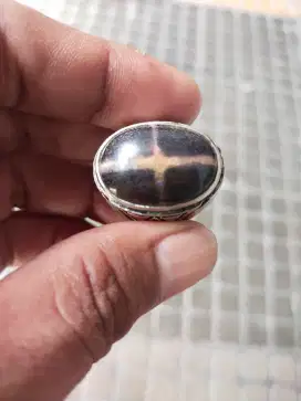 Batu galih kelor hitam motif tapak jalak