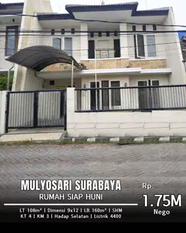 Dijual Rumah Mulyosari Prima 2 Lantai Row Jalan Lebar Siap Huni