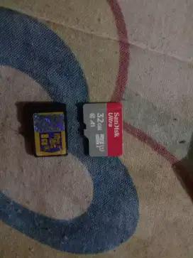 Jual 2 microsd card merek sandisk 32 gb dan 8 gb