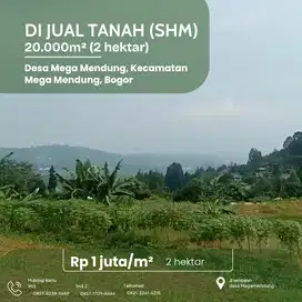 Dijual Lahan Kosong 2 Hektar SHM di Megamendung, Harga 1juta/m² (Nego)