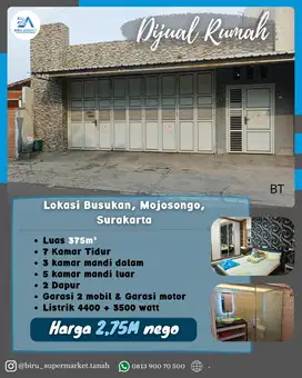 Rumah Dijual Lokasi Busukan, Mojosongo, Surakarta