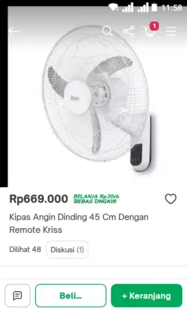 Kipas angin KRiS sepasang