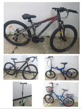 Jual Paket Borongan 4 Sepeda Bekas + 1 Skuter Anak