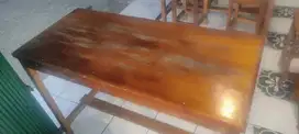 DIJUAL MEJA & BANGKU WARKOP (BAHAN KAYU JATI BELANDA) BEKAS