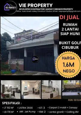 DIJUAL MURAH CIBUBUR RUMAH BUKIT GOLF RAPI BANGET SIAP HUNI