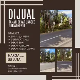 HARGA TANAH 1 UBIN DI PURWOKERTO, jual tanah dekat kampus unsoed