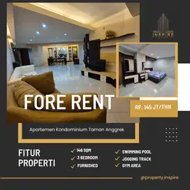 Sewa murah kondo Ta 3br furnished siap huni dekat mall CP haltebusway